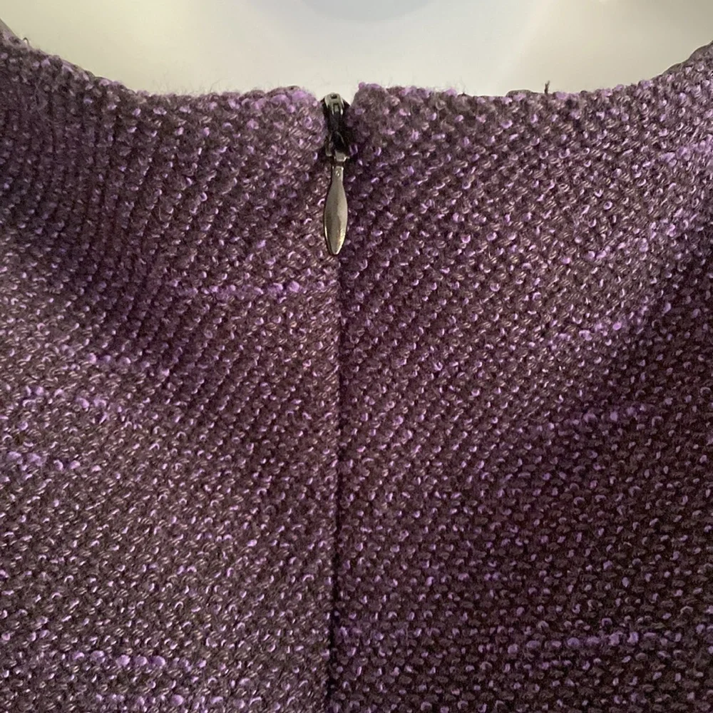 Shoshanna Purple Tweed Sleeveless Retro Fit and Flare Dress - size 6